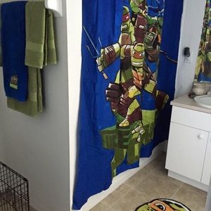 Ninja turtles shower curtain and rug